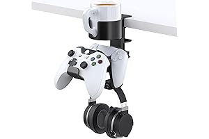 TOCiTAA Controller Holder with Headphone Hanger: Your Gaming Desk's Ultimate Cup Holder