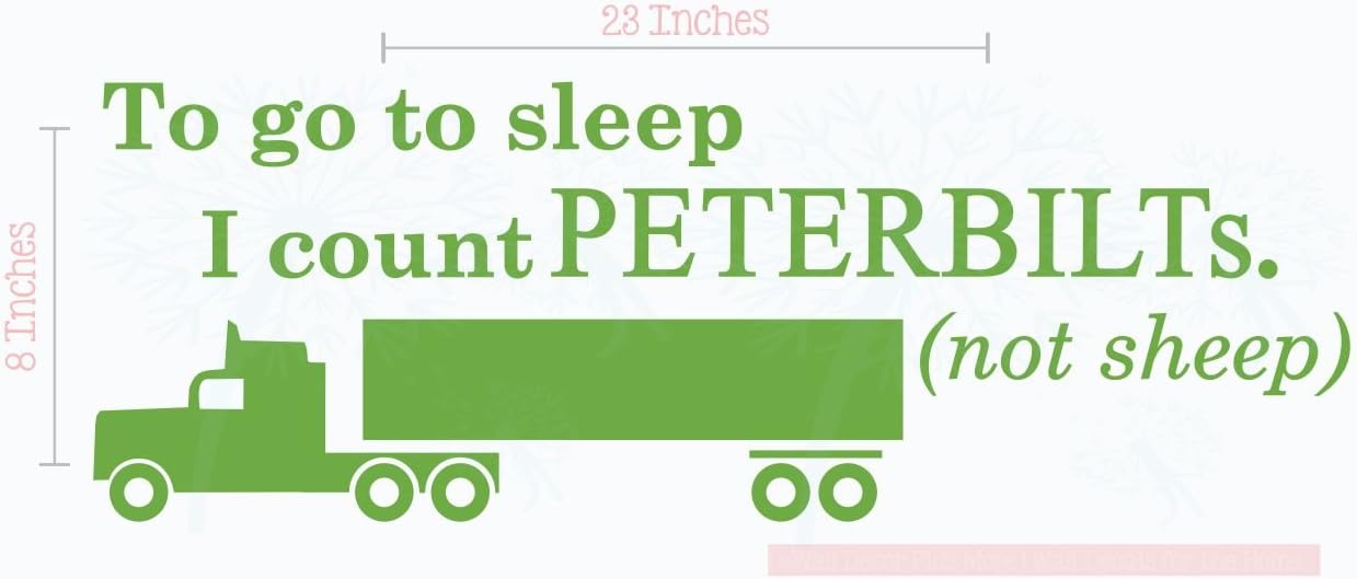 Bedroom Décor Count Peterbilts Not Sheep Boys Wall Sticker Decals 23x8-Inch Lime Green
