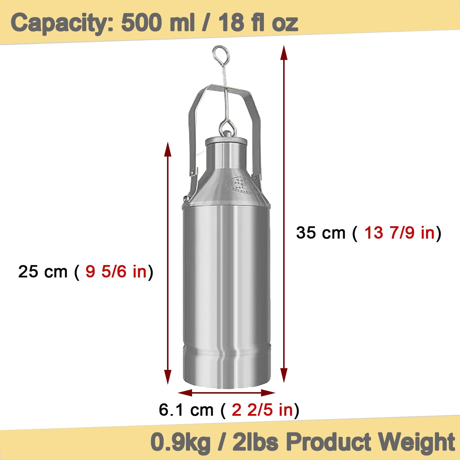 HDYZJQ Storage Oil Tanks Sampler Collector, Petroleum/Gasoline Oil/Hydraulic Oil/Industrial Oil/Oil Reservoir Core Samplers for Detection, Liquid Sampling Container(Silver,Medium-500ml)