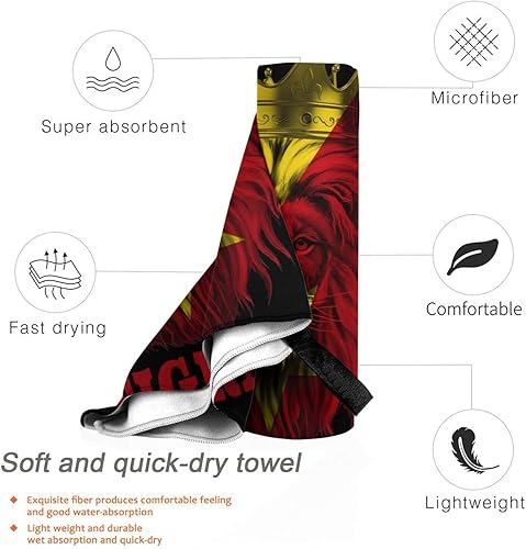 Miniatura 10 de Toalla de playa de microfibra, toalla de baño grande de León México con bandera mexicana para mujeres y hombres, toallas de baño de secado rápido,