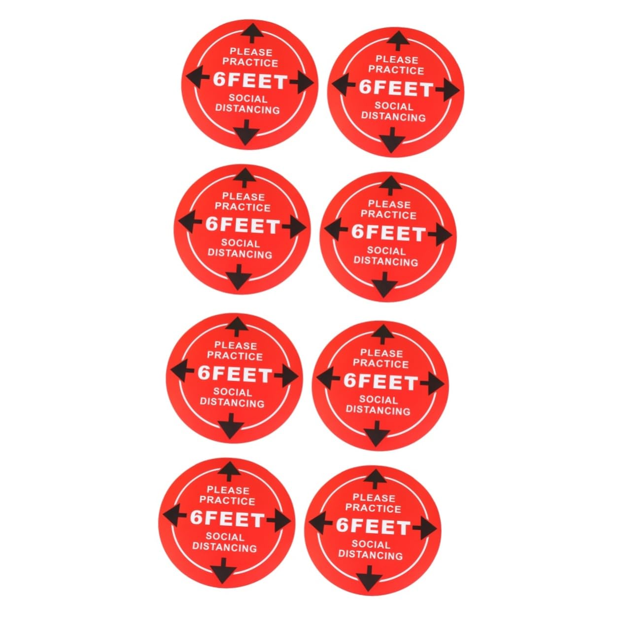 VILLCASE 8 Pcs Affixed Social Distancing Floor Social Distancing Sign 6 Foot Distance Floor Marker 6 Foot Distance Signs Distance Floor Signs Safety Distance Decals Non-slip Stickers Qy03