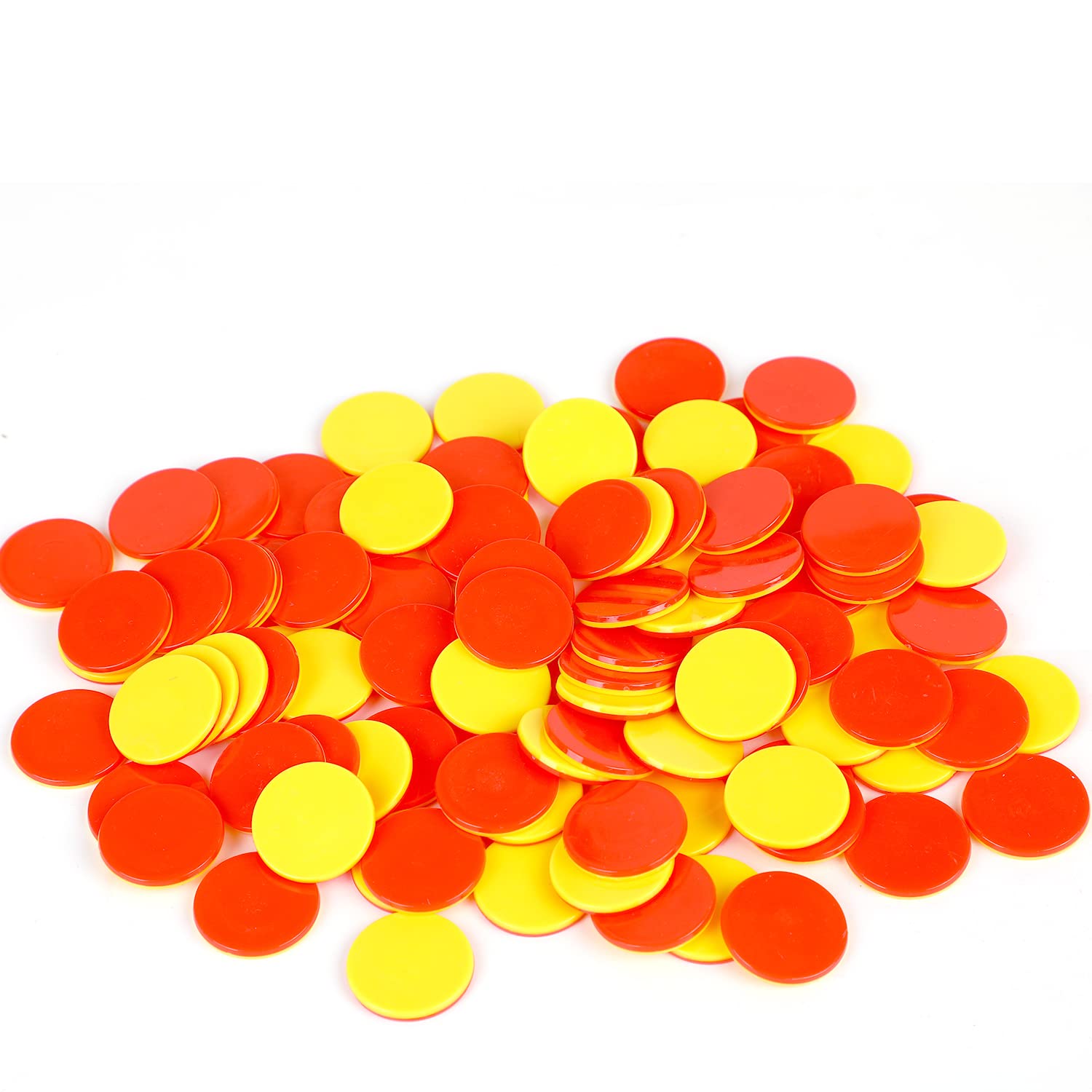 VEYLIN100 Pieces Colored Counting Bingo Chips, Two-Colour Counters, Plastic Counters for Kids Educational Math or Games