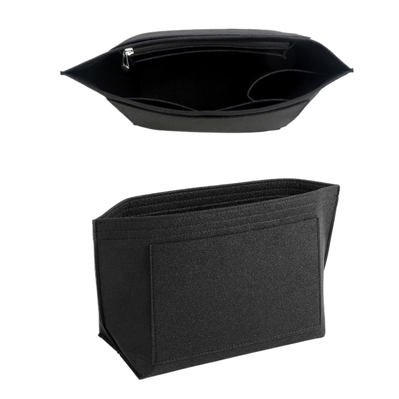 NJIEzhao Felt Handbag Insert Felt Purse Organizer Insert for S/ML Handbag(Black S)