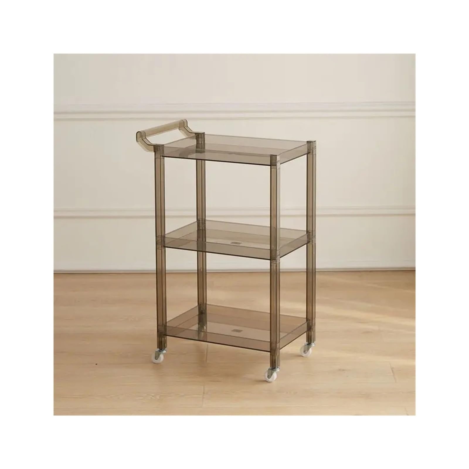 FZL02068LM Serving Trolleys Rolling Storage Cart,Removable Snack,Acrylic Transparent Trolley, Household Kitchen Shelf,Utility Organization(Gris)