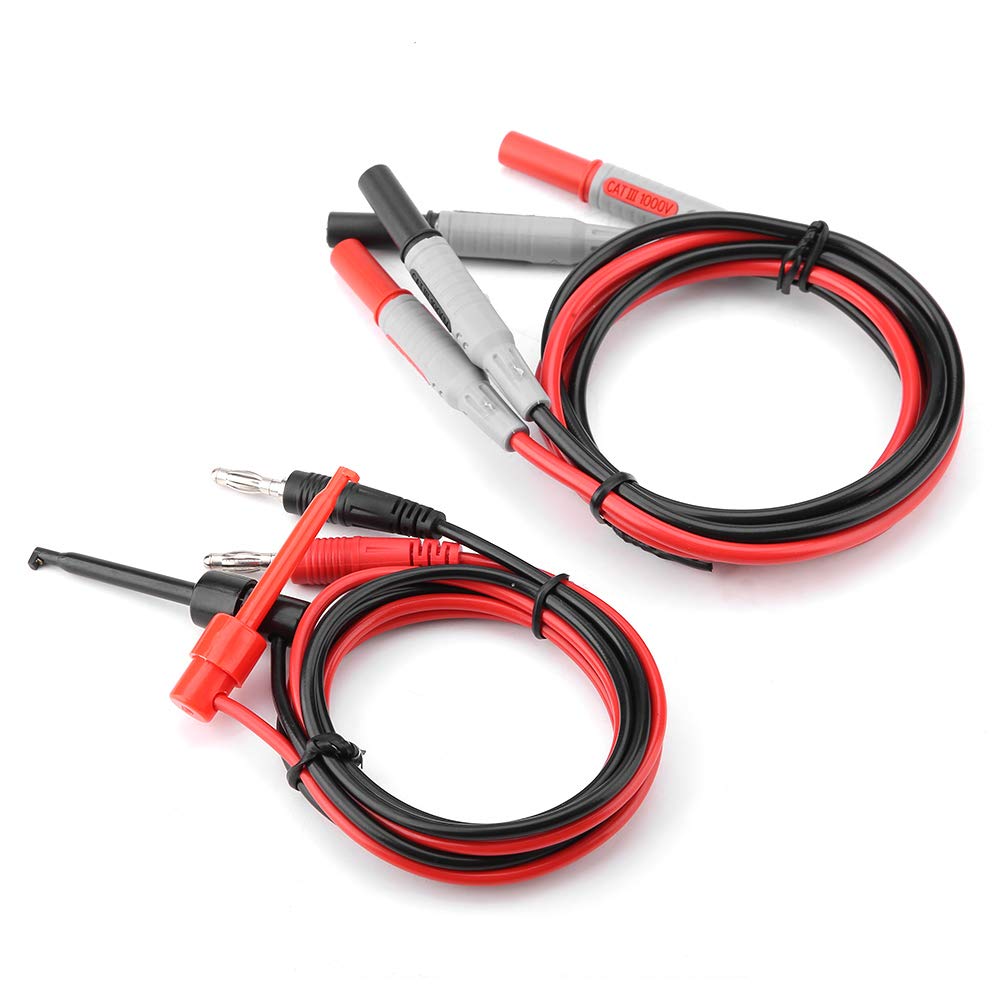 TOPINCN Kit de Cables de Prueba de Sonda Multímetro Reemplazable P1600E Variedad de Ganchos para Pruebas Eléctricas Surtido 15 en 1 de