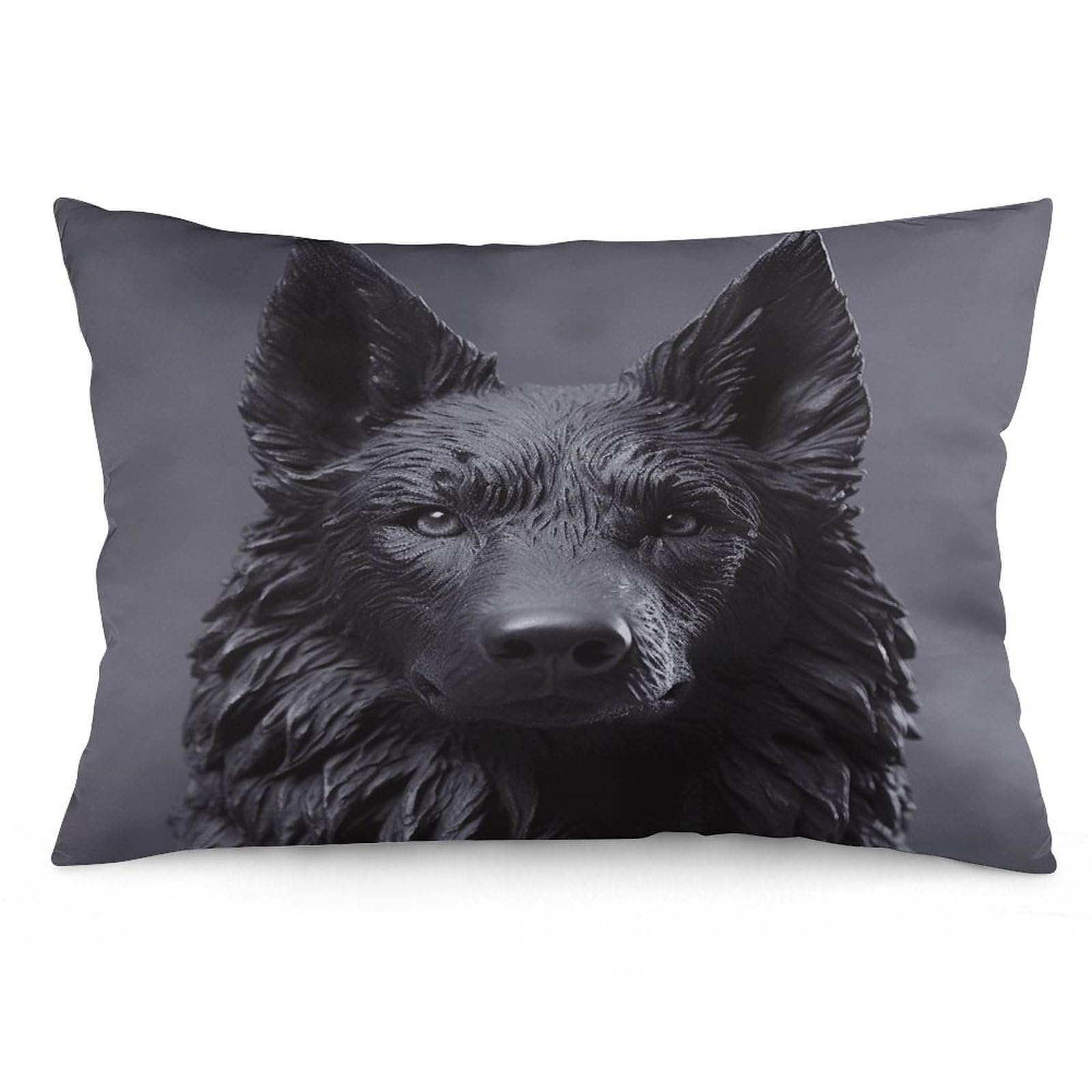 Black German Shepherd Throw Pillow Cover Soft Pillow Case Decorative Lumbar Pillow Cover Cozy Throw Pillowcase Polyester Rectangular Cushion Case Decor for Couch Sofa Bed