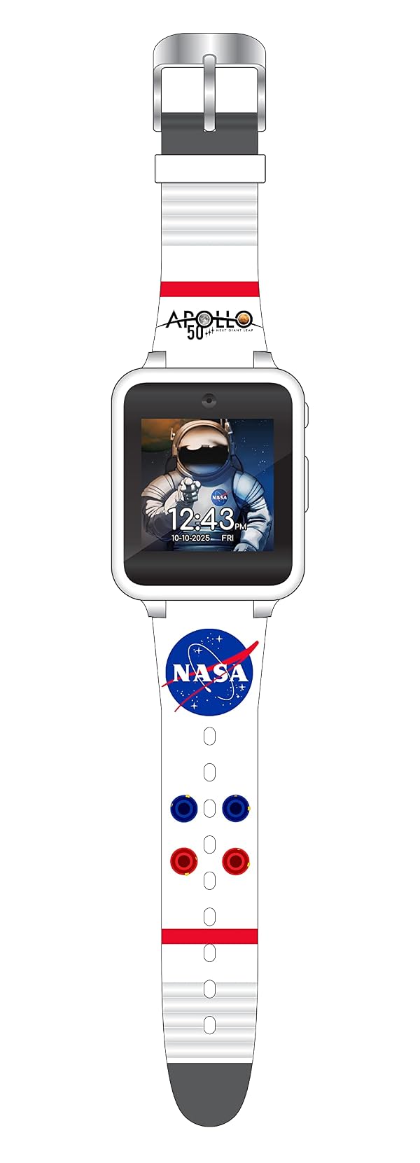NASA Kids Interactive Smart Watch with Educational Features, Step Counter, Voice Recorder, Camera, Games, Alarm, Timer, Stopwatch, Touchscreen Display, and Fun NASA Themes for Learning and Play by Accutime - Used condition - US$17.44