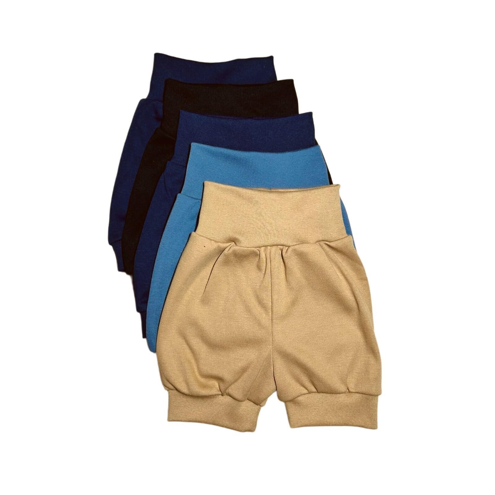 Baby Jungen Baumwolle Shorts Sommerhose Kurze Hose mit breitem Bund 5er Set