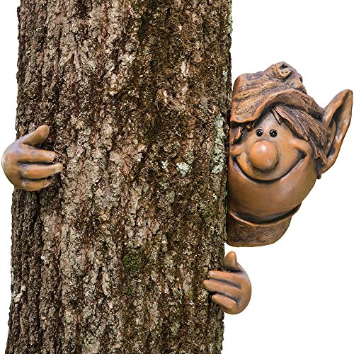 Bits and Pieces - Elf Całujący Drzewo Ject Spojrzenie - Rzeźba z żywicy na świeżym powietrzu - Fantastyczna dekoracja ogrodu
