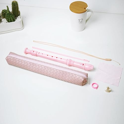 Miniatura 184 de Flauta para principiantes, niños y adultos, 8 agujeros, soprano, con varilla de limpieza y funda de cuero para estudiantes, entretenimiento en casa