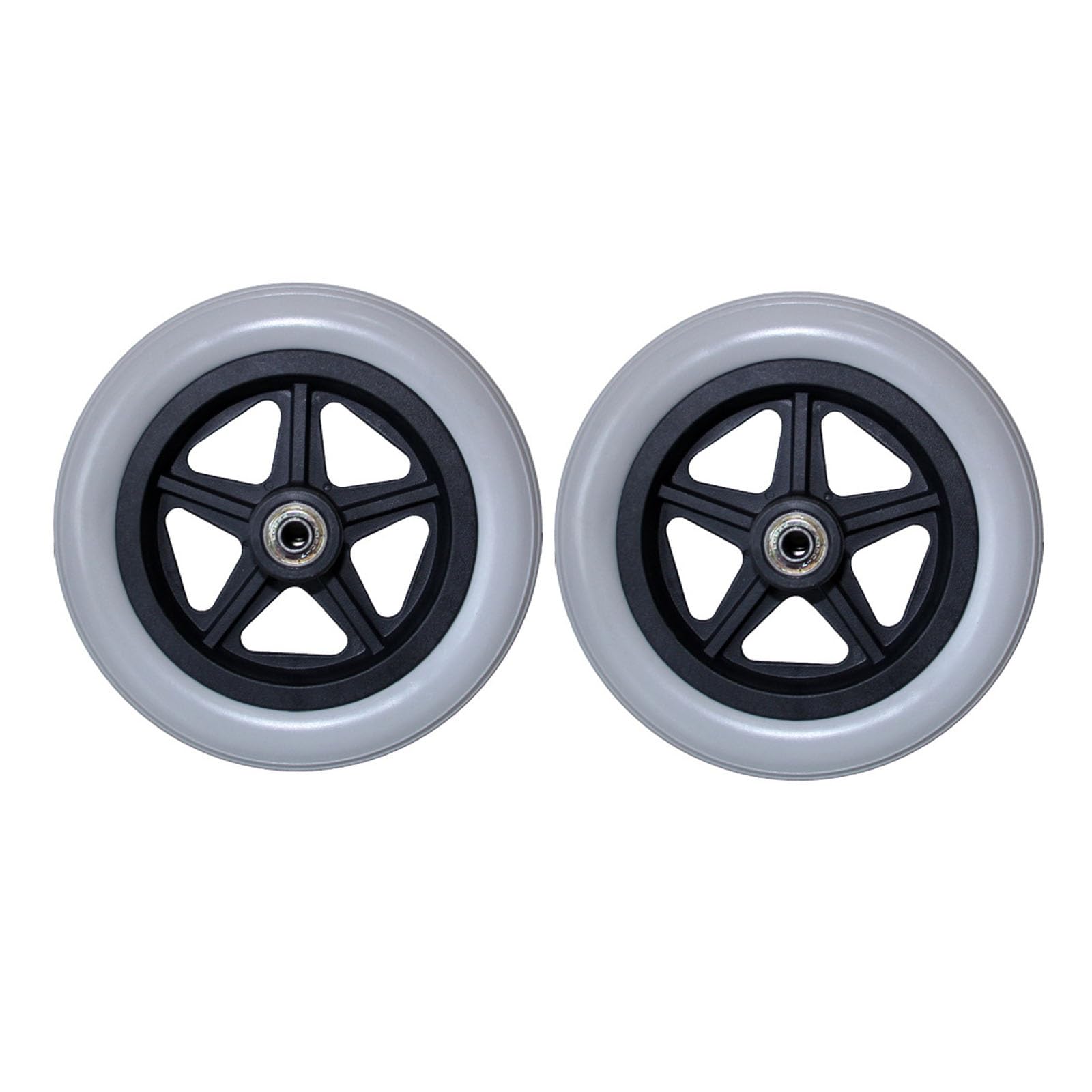 LHX 7-inch Wheelchair Front Wheel Walker Replacement Wheel Heavy-Duty Durable Wheelchair Front Wheel Universal Wheel Polyurethane Walker Wheel(Gris)