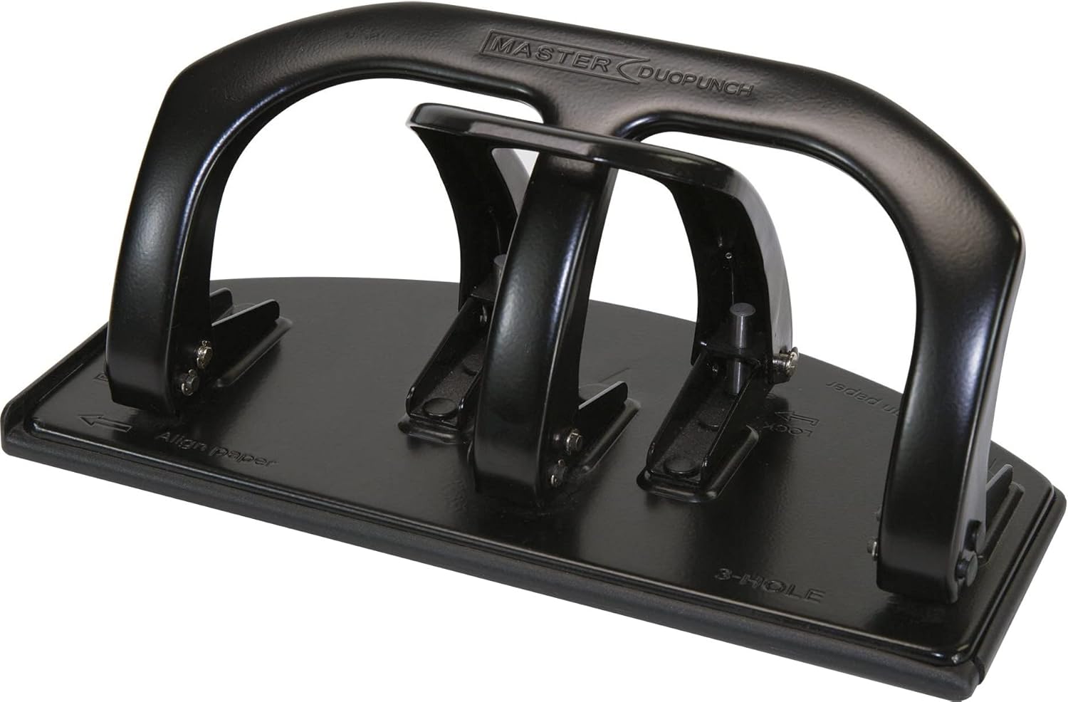 Master 20-Sheet Duo Two-Sided Heavy-Duty Two- And Three-Hole Punches, 9/32" Holes, Black