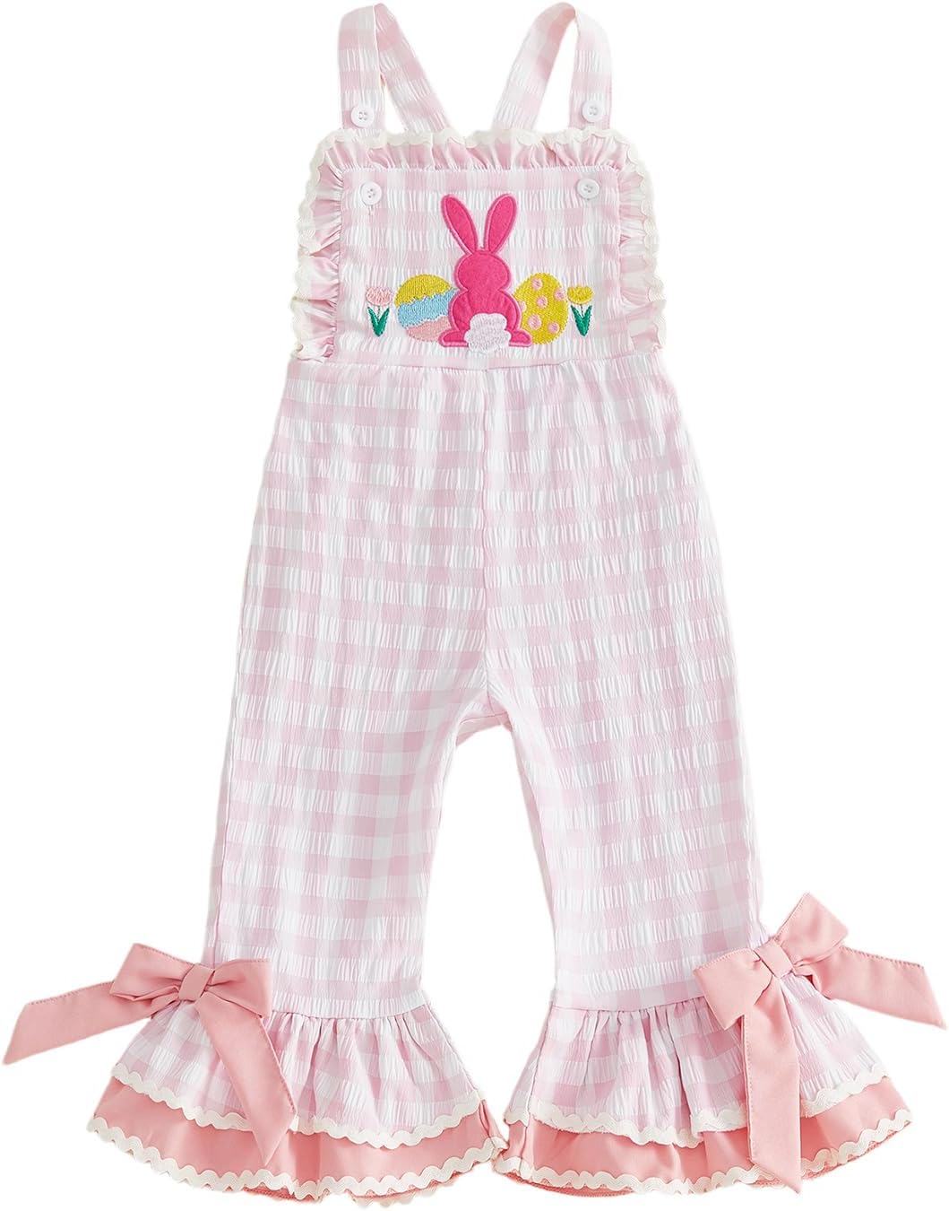 Baby Girl Thanksgiving Turkey Overalls,Toddler Plaid Jumpsuit Turkey Ruffle Flare Pants Thanksgiving Clothes