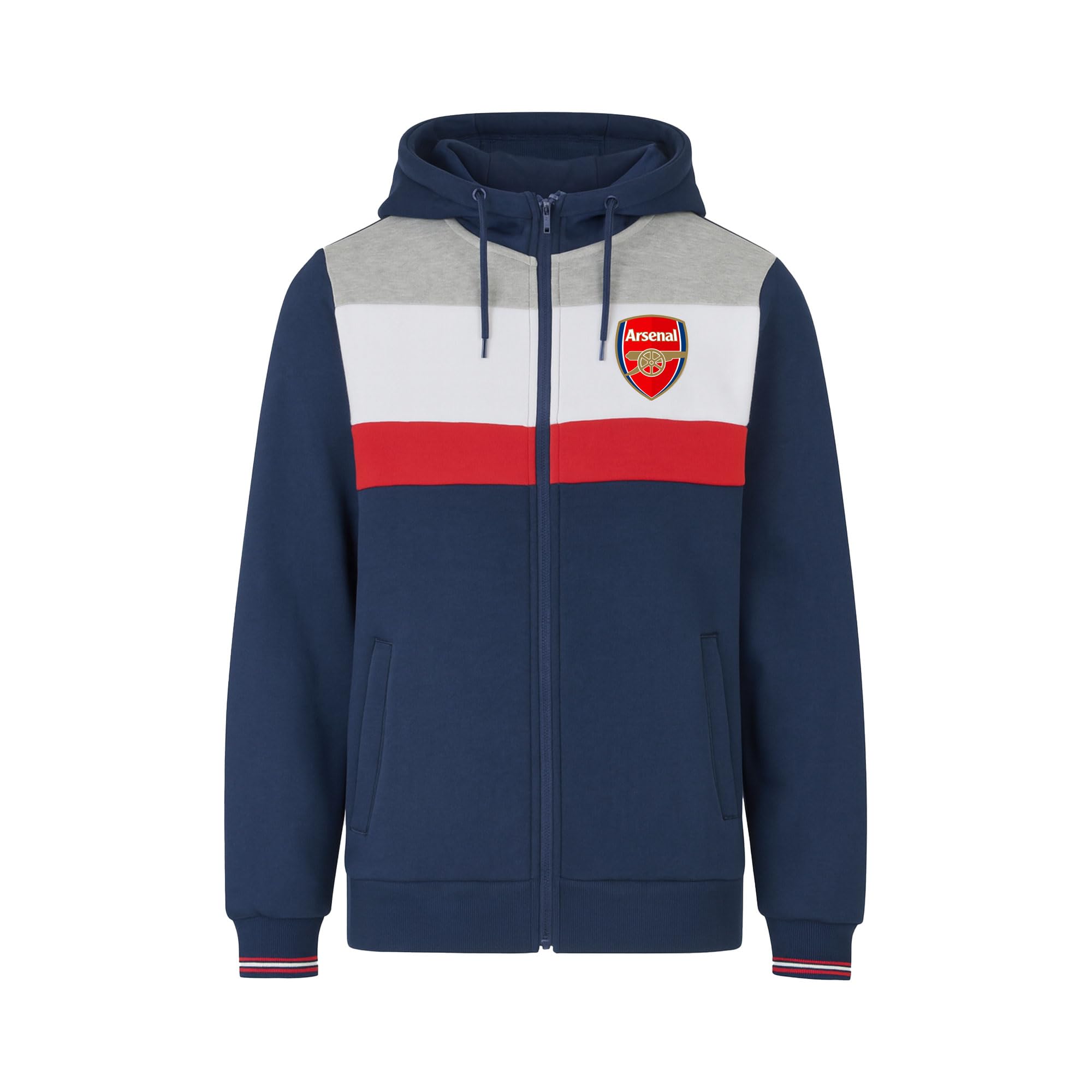 Arsenal F.C. Oficjalna bluza z kapturem - bluza z kapturem dla dorosłych na zamek błyskawiczny - sweter Arsenal Crest