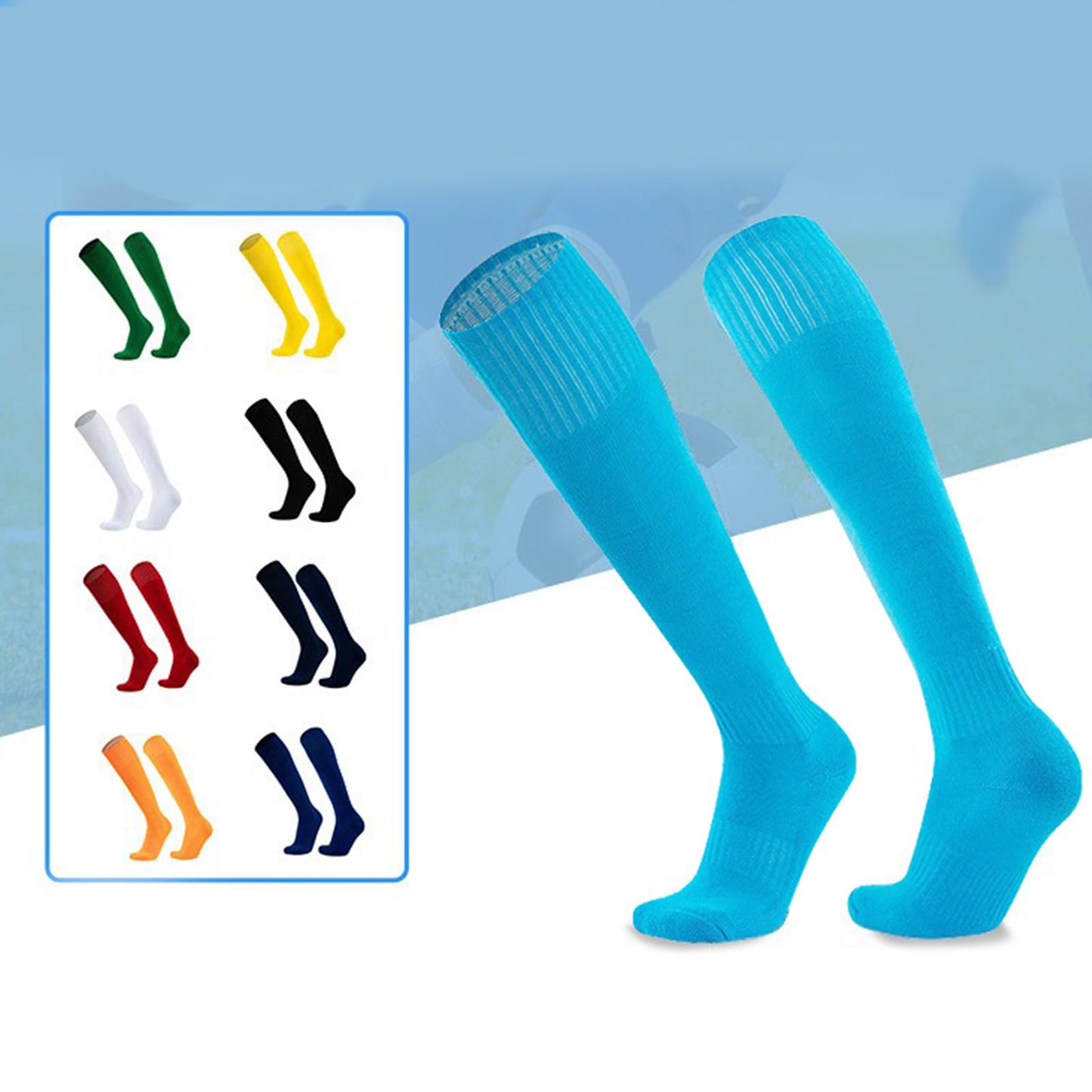 Medias para mujer, calcetines de fútbol para mujeres, hombres, niños y niñas, calcetines de béisbol, prácticos, color sólido, calcetines atléticos, hasta las rodillas