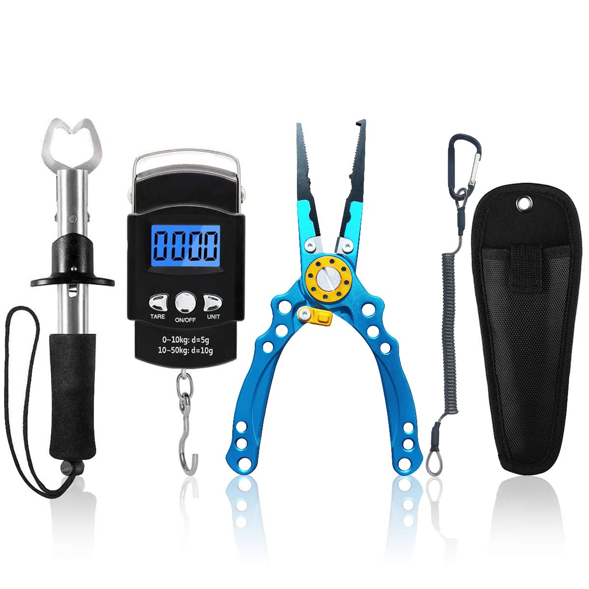 XBLACK Fishing Tool Kit Fishing Pliers Fish Gripper Fishing Scale Fish Grip Tools Set Saltwater Resistant Fishing Gear