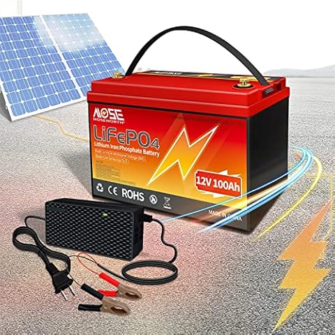 12V Lifepo4 Battery 100AH 1280Wh Lithium Battery, w/ 120A BMS Up to 10000+ Rechargeable Cycles, Series/Parallel for Trolling Motor, Solar, Van Life, Back Up Power & Off Grid Applications Cover