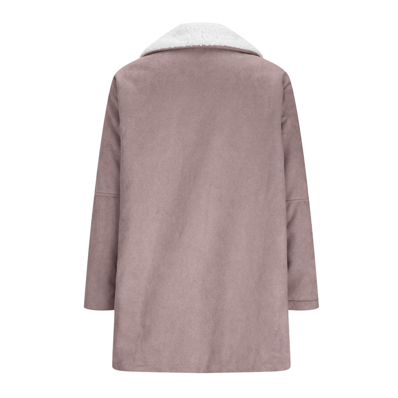 Cazadora Mujer Invierno Tallas Grandes Abrigos de Invierno para Mujer con Forro de Piel Grueso y Cálido Chaqueta Polar Manga Larga con Botones de Cuerno Clásico Caliente Gabardina con Bolsillos
