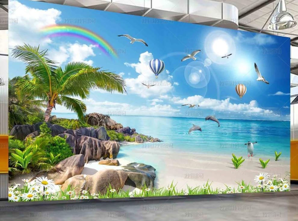 Papier peint intissé plage haute définition grand format 250x175 cm résistant