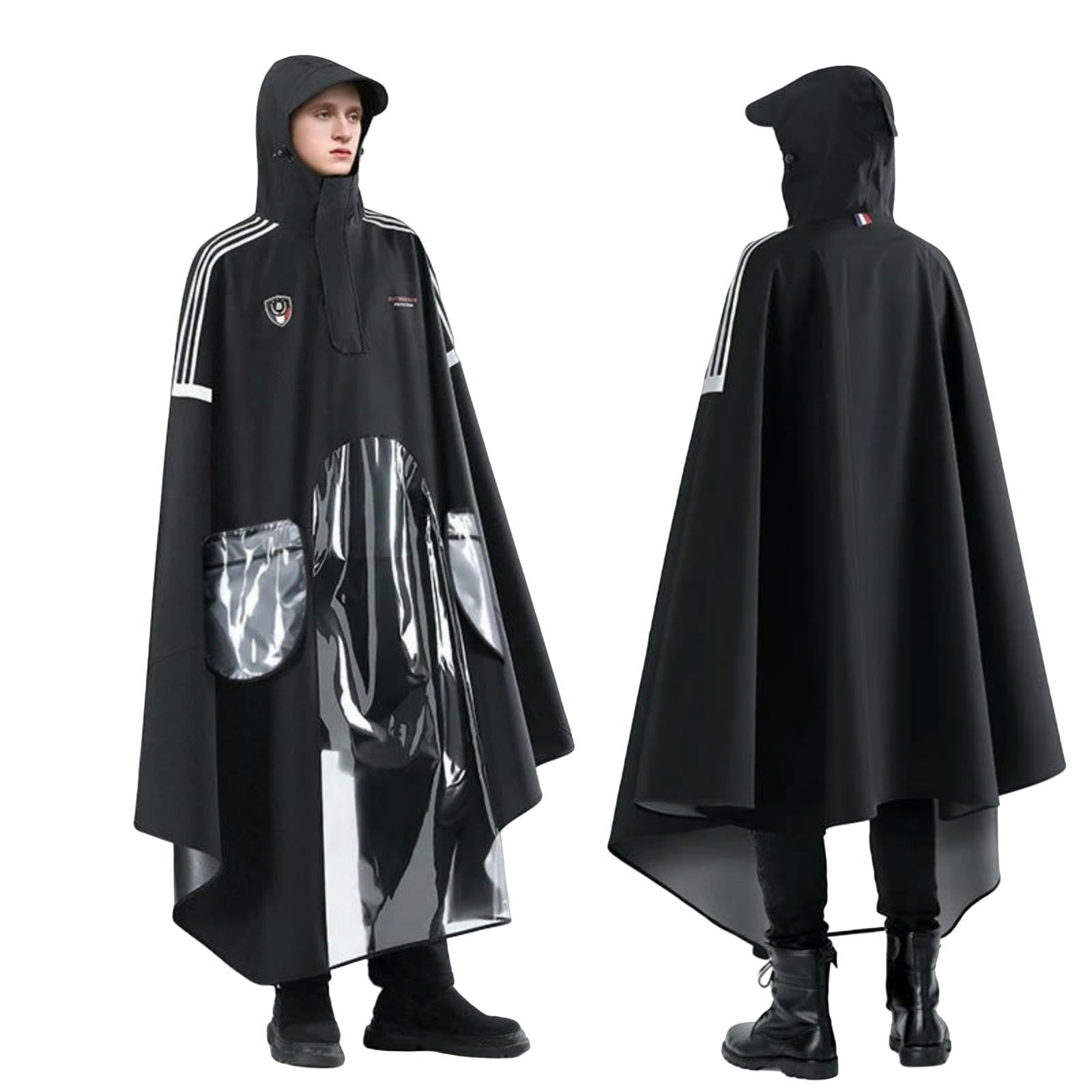 Regenponcho Regenmantel Für Elektrofahrräder, Dicker, Wasserdichter Poncho Aus TPU Mit Kapuze, Regenbekleidung Zum Wandern, Radfahren Und Bei Starkem Regen