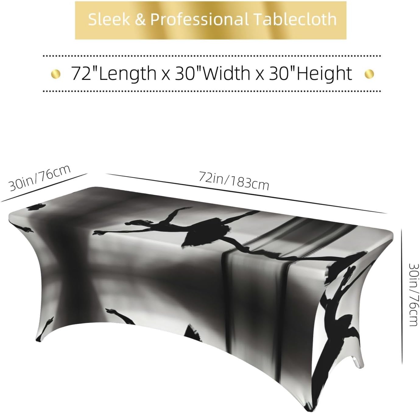 Ballerina Dance Print Table Cover Rectangular Tablecloth for 6-Foot Tables for Wedding Banquets Outdoor