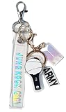 Keychain for B-TS Set(2 PCS) Signature Merchandise Army Bomb Key Ring & Bangtanboys Name Keychain Army Gift Merch