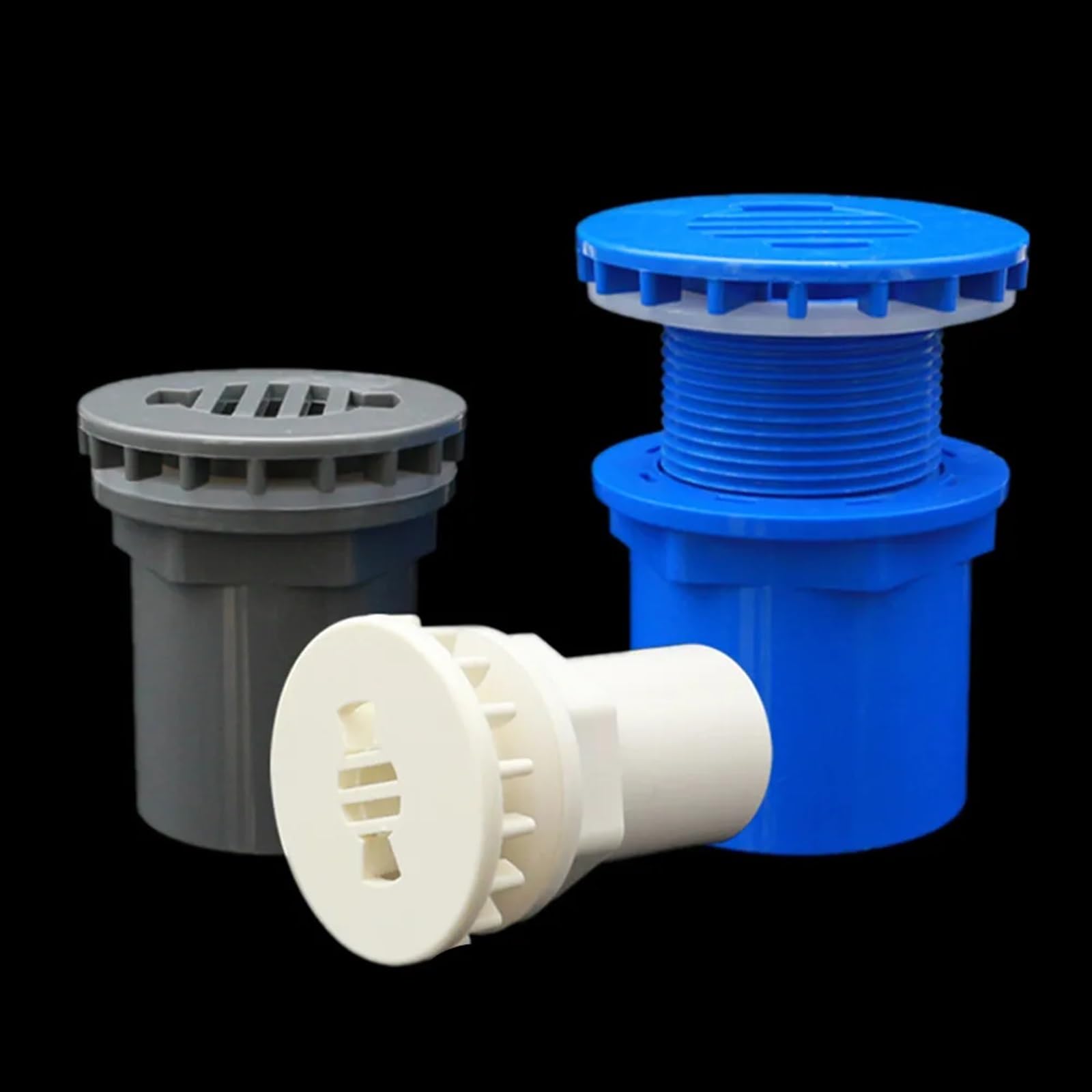 Accesorios de PVC, conector rápido de tubería, 20/25 mm, blanco, gris, azul, equipo de drenaje for peceras, juntas de tubo, accesorio de drenaje for piscinas de mariscos(Grey,ID 50mm)