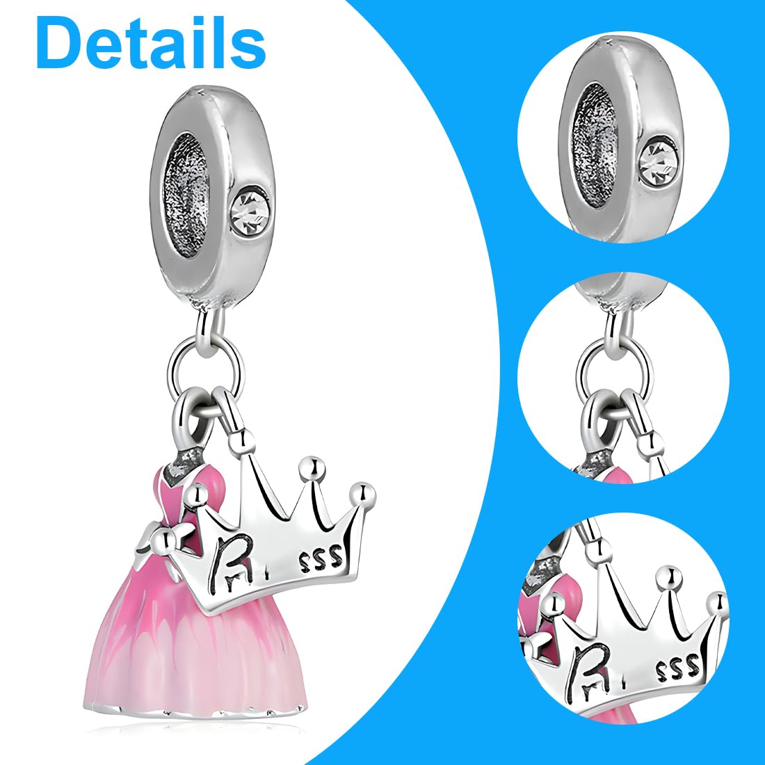 Ciondolo Abito Da Principessa Con Perline - Argento, Per Bracciali E Collane - Foto 7