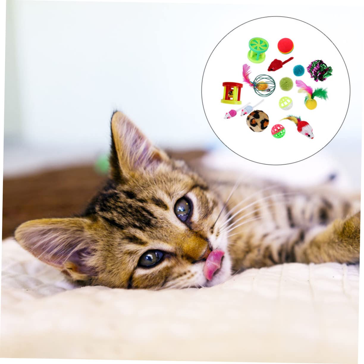 SUPVOX 72 Piezas De Juguete para Gatos Juguetes para Patear Gatitos Variedad De Juguetes Interactivos para Gatos Varita para Surtidos De para