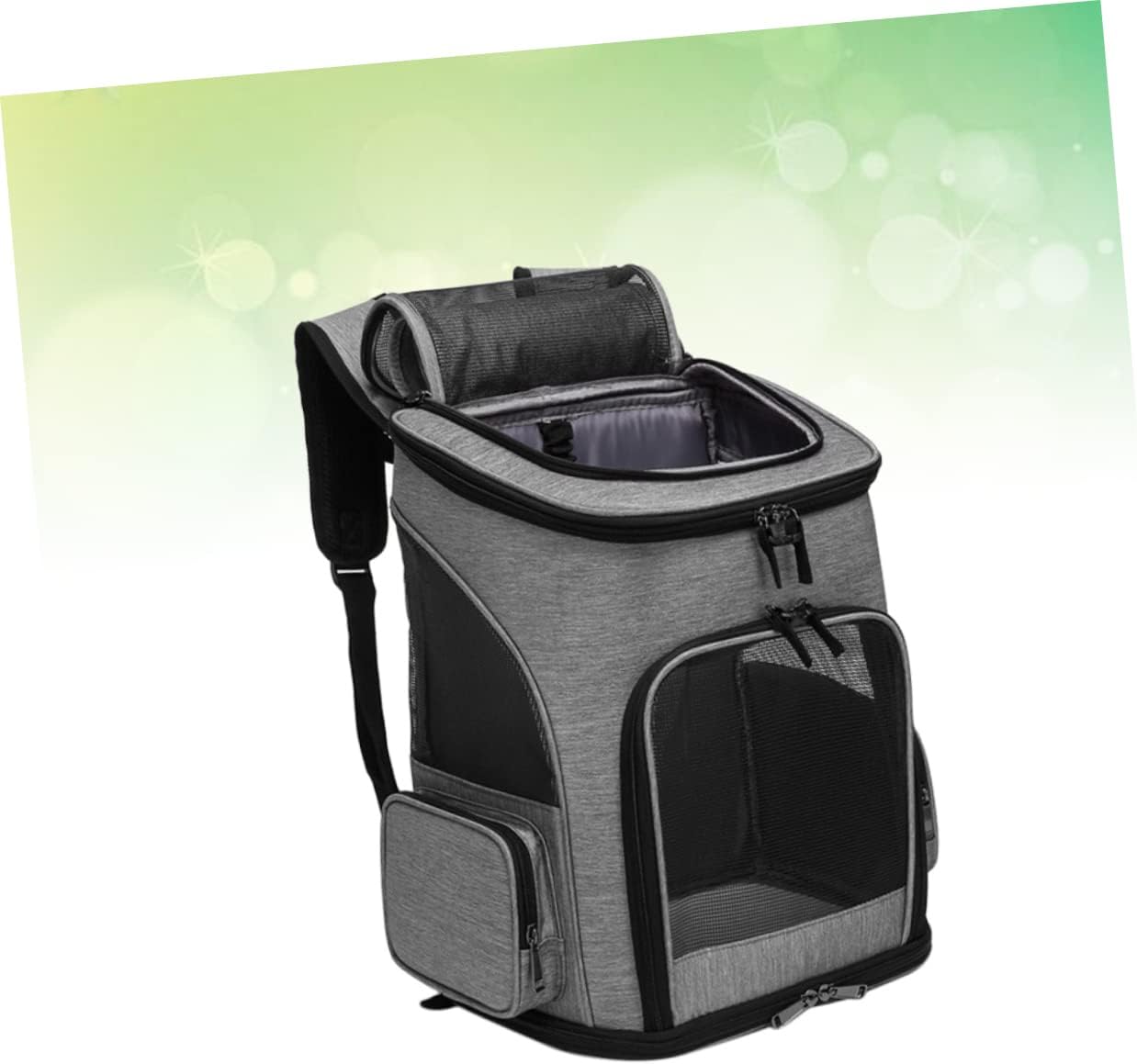 Mikikit 1Pc Portable Pet Backpack Foldable Dog and Cat Carrier Bag Breathable Travel Backpack for Pets Casual Grey Design for Outdoor Adventures and Daily Use