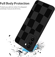 Vista 2 de KANGHAR Funda compatible con Samsung Galaxy S21 Plus, bonito patrón de silicona a cuadros, protección de cámara, funda suave y delgada para niñas