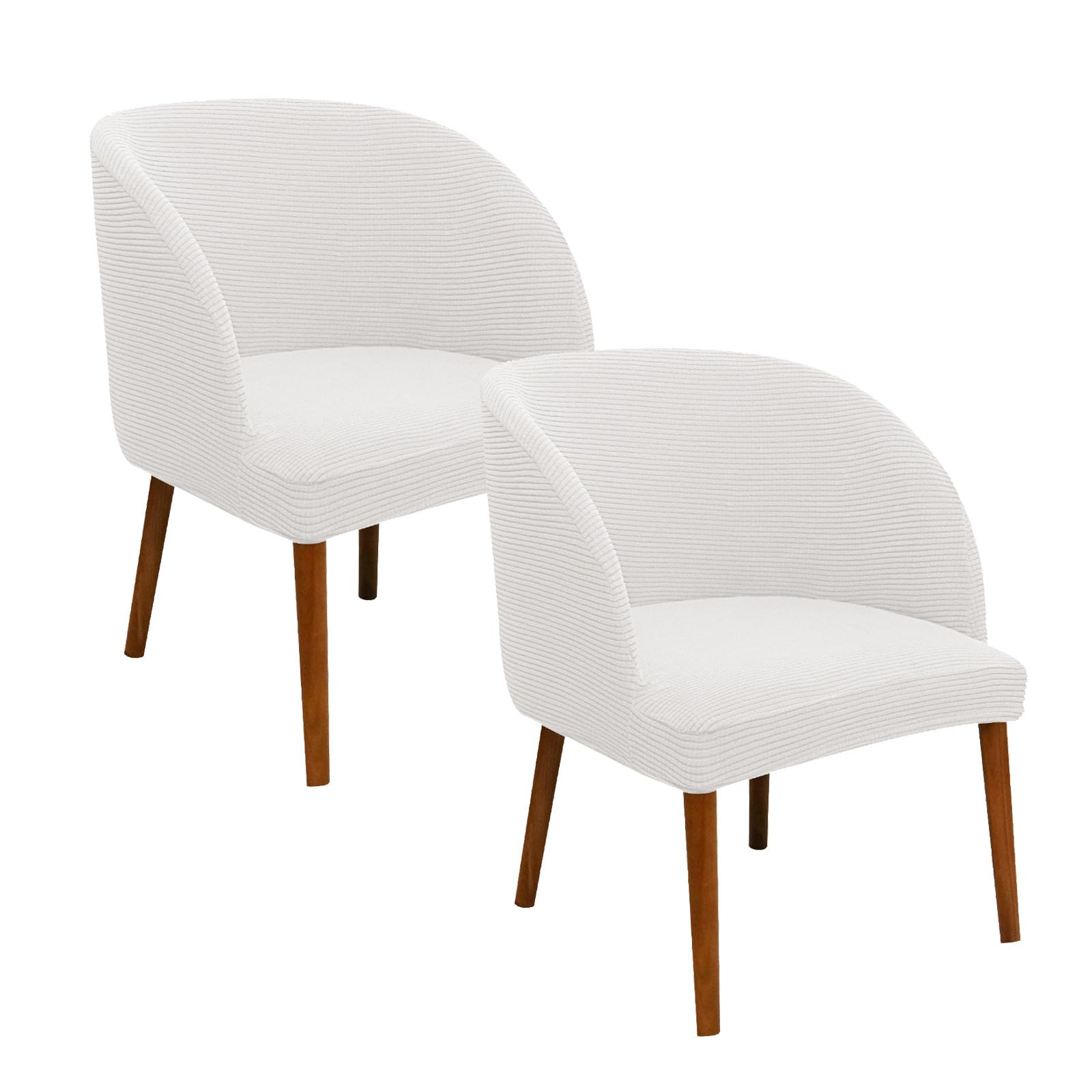 Stretch Chair Covers, Modern Curved Back Dining Chair Protector Cover, Machine Washable, for Home Wedding, Restaurant,L,2pcs