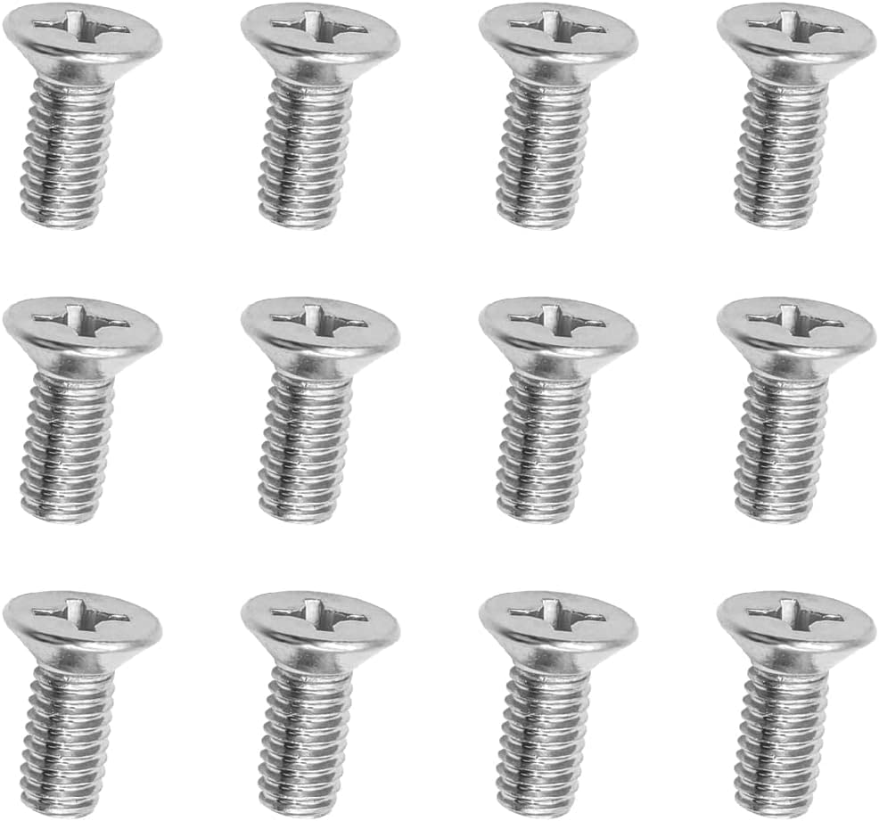 12PCS Stainless Steel Brake Disc Rotor Screws, 93600-06014-0H, Retaining Hardware Bolts Screw Kit for Front and Rear, Car Replacement for Acura, Civic, Accord, Odyssey, City (White)
