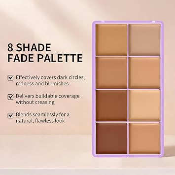 8 Color Concealer Foundation Palette, Soft Matte Cream Concealer, Medium