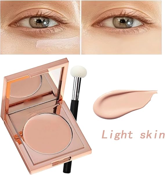 Under Eye Colour Corrector,Long Lasting,Hydrating Colour Corrector Dark Circles,Light skin Under Eye Brightener,Eyes Brightener with Brush,Undereye Corrector Concealer for Women (Light)