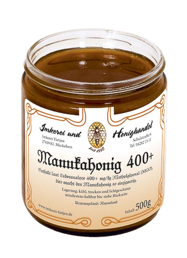 Imkerei Nordheide - Manuka Honig MGO 400+ (500 g) aus Neuseeland, im Glas | Laborgeprüft, reines Naturprodukt | Berufsimkerei seit 1978