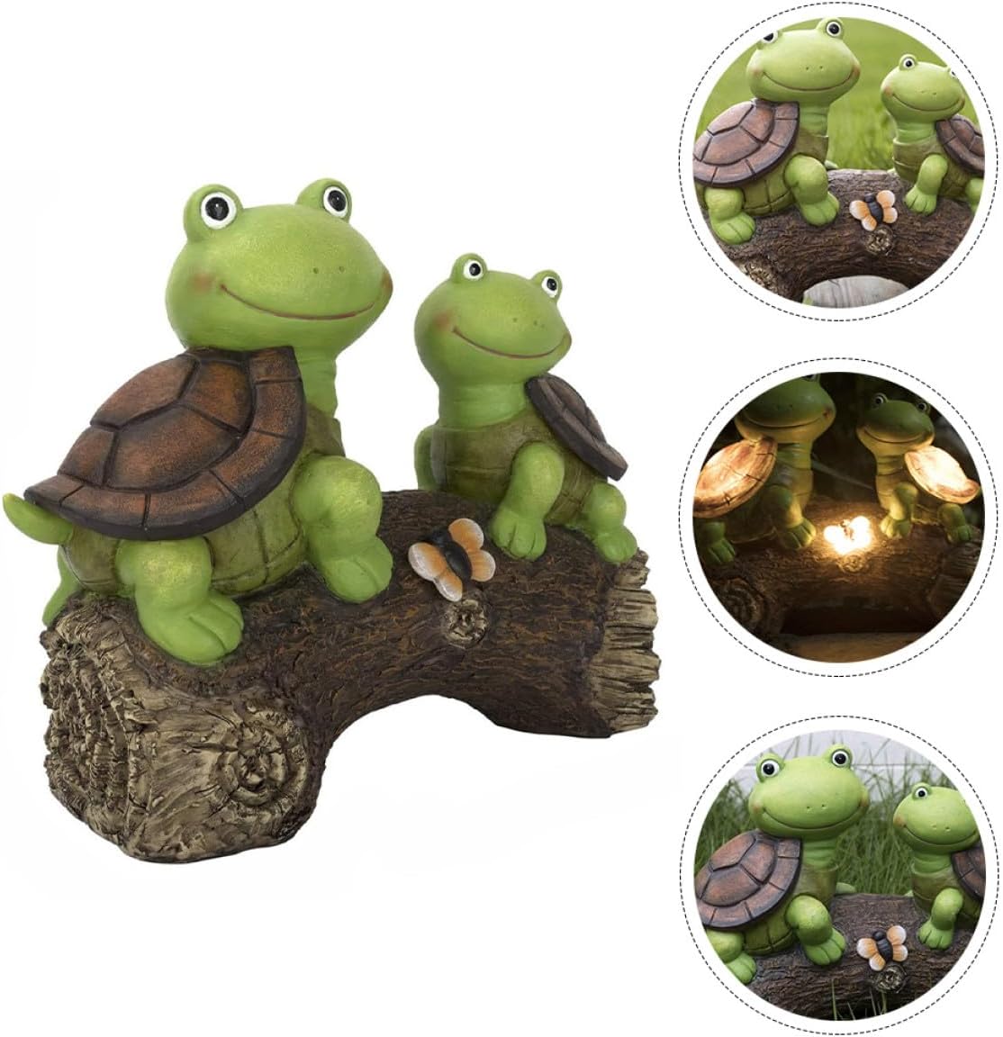 Turtle Outdoor Decorative Lights Resin Figurine with LED Lighting for Patio Lawn Yard Decoration