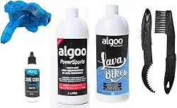 Kit Limpeza Bike Desengraxante 1L Com Escovas K7 Mais Limpador Corrente Óleo Cera 60ml Com Shampoo 1 L