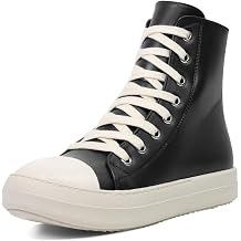 IMPREMEY Womens High Top Sneakers Lace Up PU Leather Shoes with Thick Soles and Zipper, Fashionable Walking Shoes