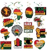 Black History Month Backdrop Decorations Black History Month Banner Pan African American Hanging ...