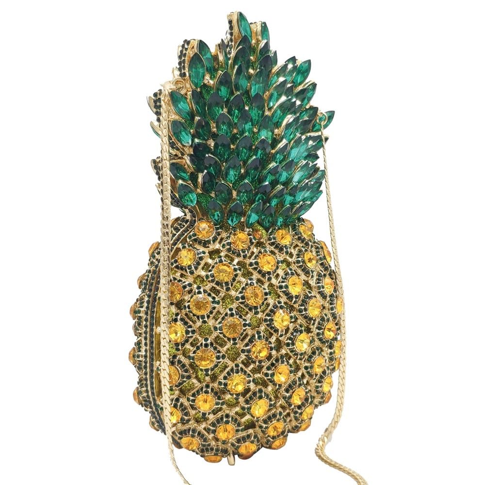 Metaliczna inkrustowana torebka wieczorowa ananas stras bankiet kopertówka wieczorowa torba na imprezę