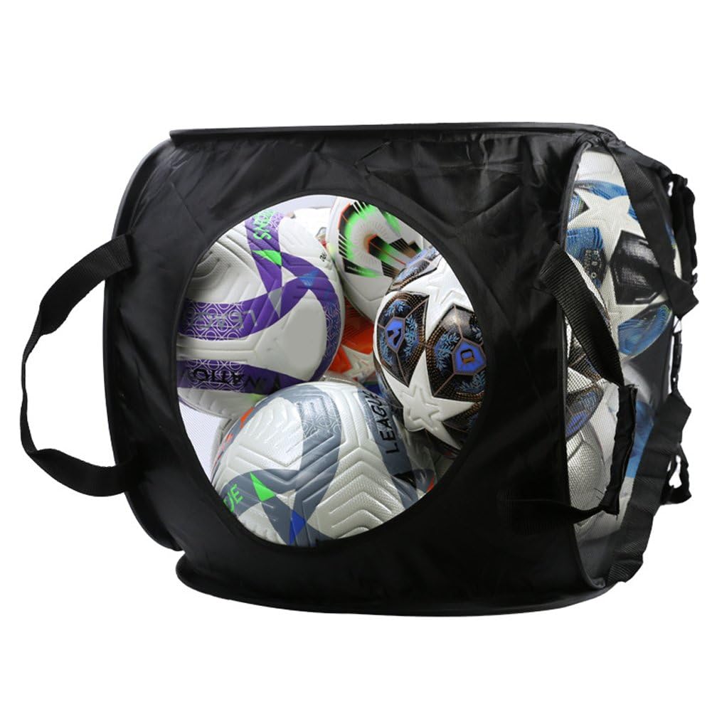Porta Palloni Calcio Pieghevole, Borsa Calcio di Grande capacità, Cesto Porta Biancheria per Basket, Pallavolo, Attrezzatura Nuoto, Organizer