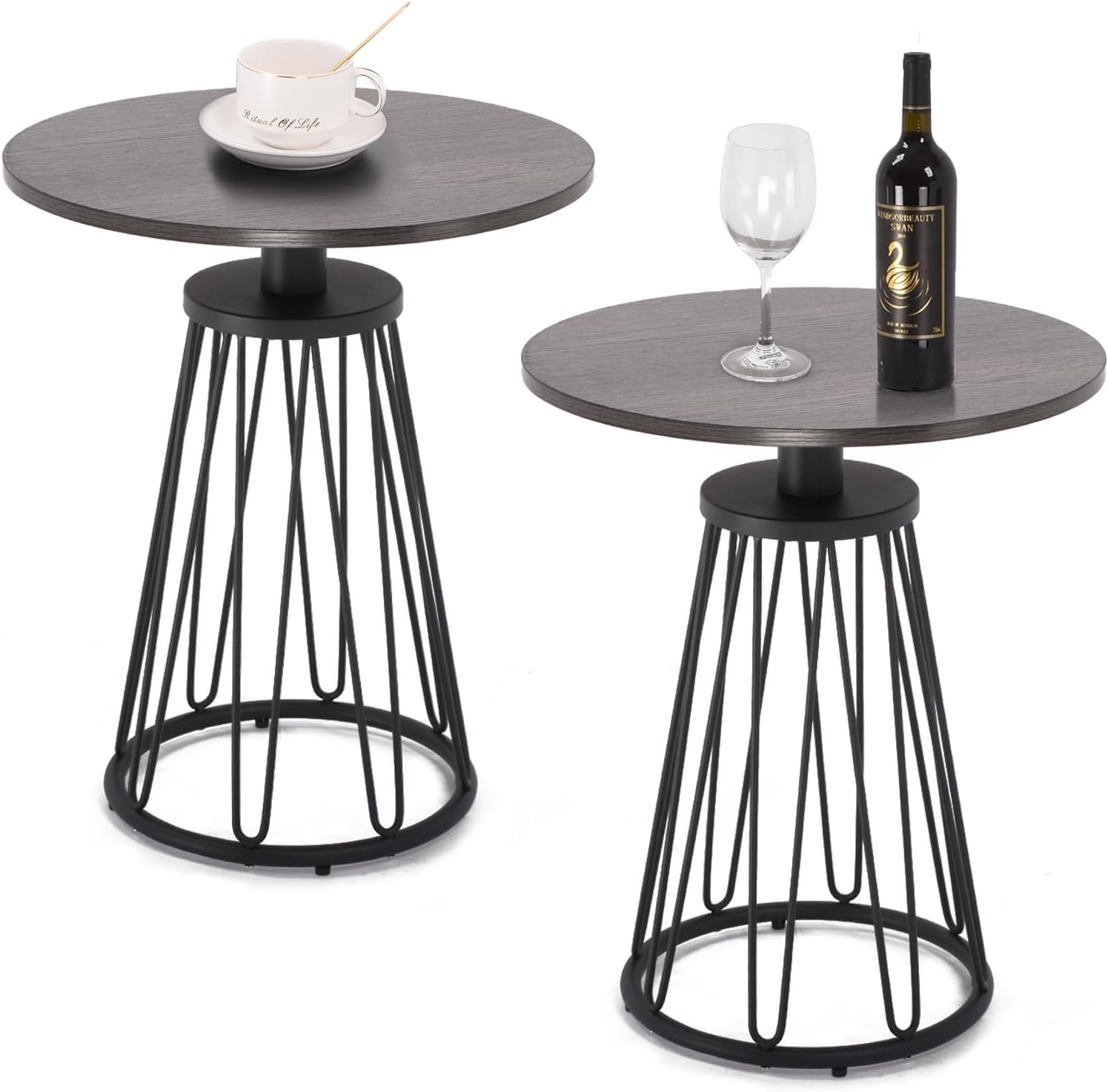 Amazon.com: Ao Lei Round End Table Set of 2, Small Side Table for ...