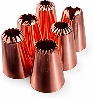 Kit 6 Bicos de Confeitar em Metal 4,2 cm para Decorar Bolos, Doces e Cupcakes, Modelos Variados, Reutilizável, Uso Caseiro e Profissional