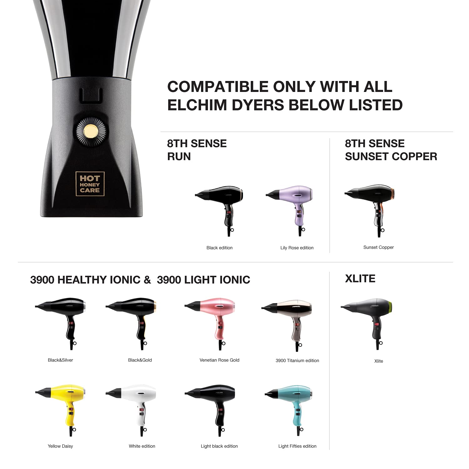 Hot Honey Care - Kit concentrador para secadores de pelo  2 Sublime Liss y 2 cápsulas brillantes supremas, 4 onzas líquidas 2