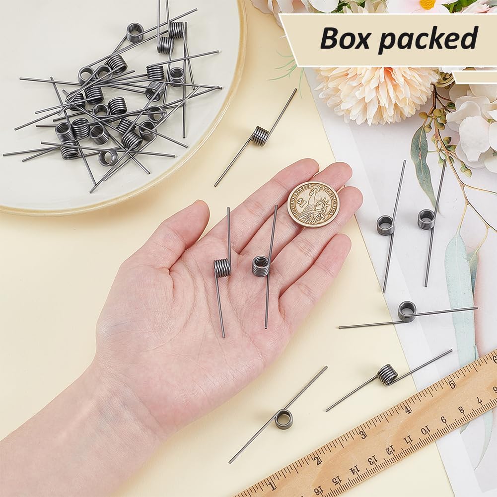 30 Pcs 304 Stainless Steel Spring, 70x9mm 6 Laps 180 Degree Torsional, Small Torsion Kit for Woodworking, DIY Projects, 1.2mm Wire, Gunmetal