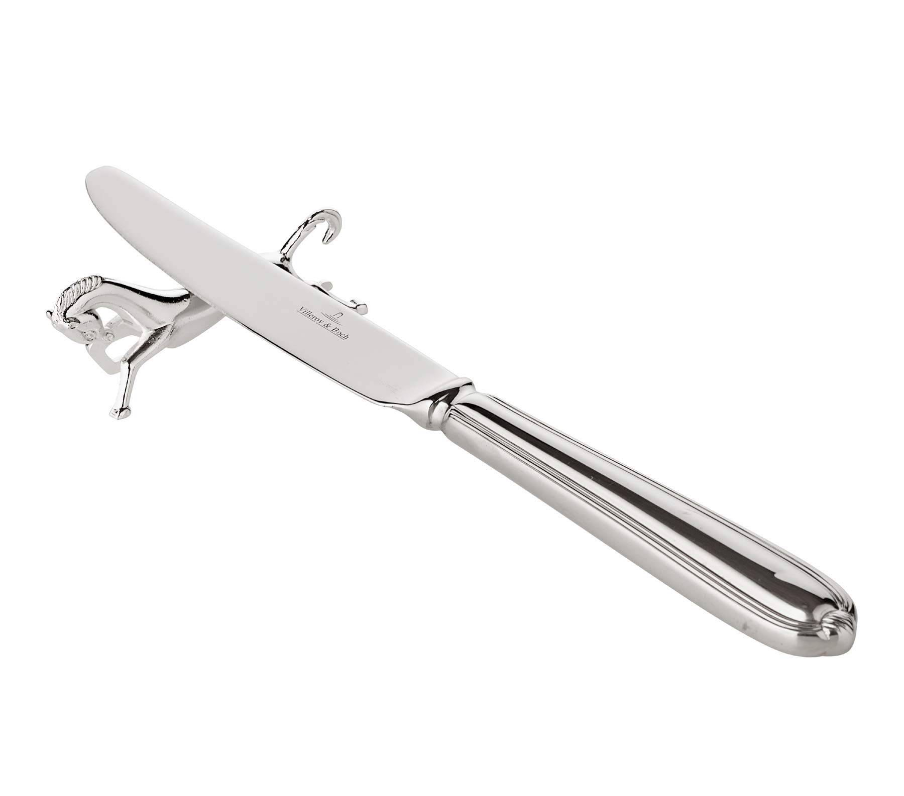 EDZARD 6 piezas reposa cubiertos mesa, Plateados, Resistentes al deslustre, Longitud 6 cm, Soportes para Cubiertos en Forma de Caballo, Cuchillos, Tenedores, Palillos - portacuchillos, apoyacuchillos
