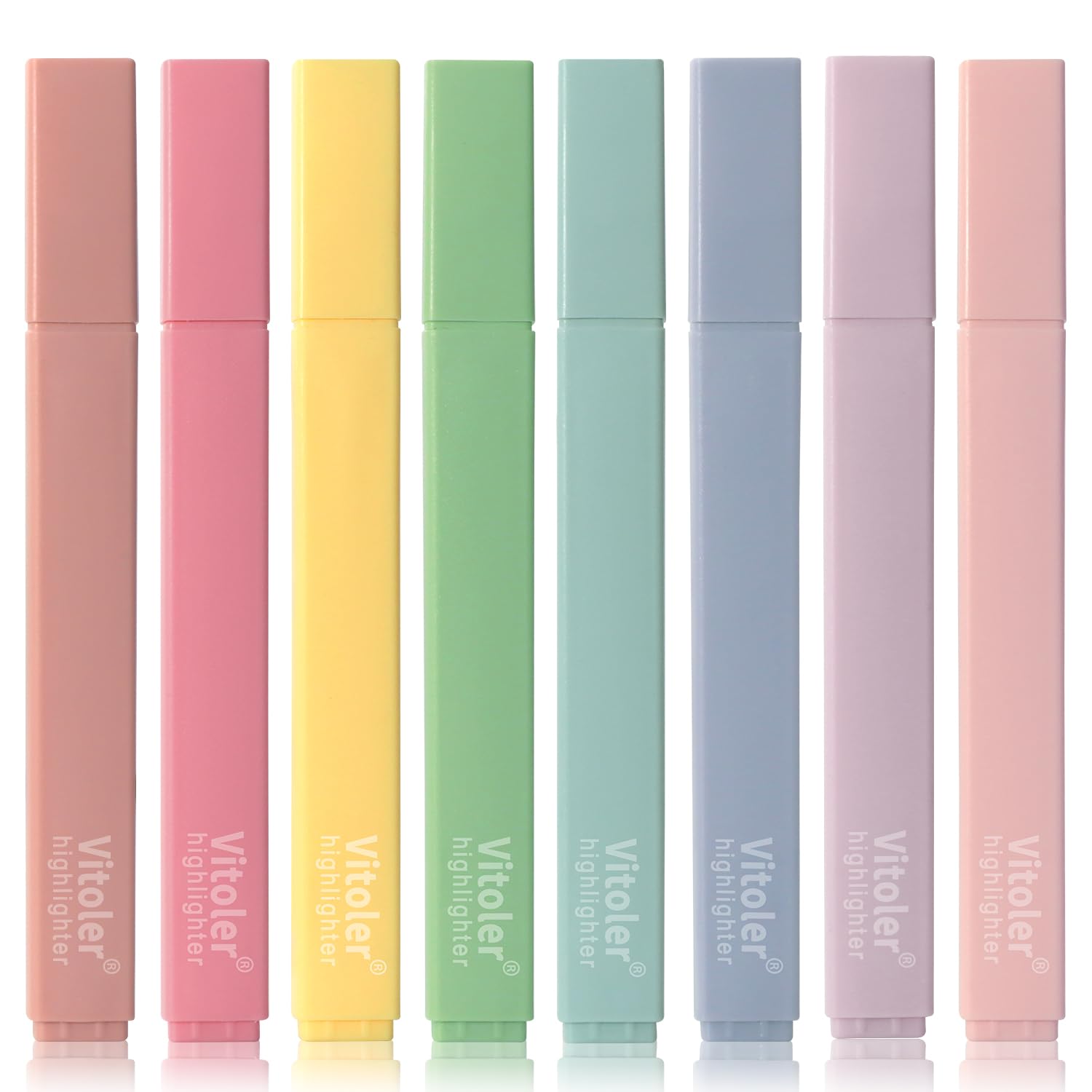 Vitoler Highlighters,8 Colors Chisel Tip Cute Highlighters,No Bleed Bible High lighters for Journaling Planner Notes School Supplies