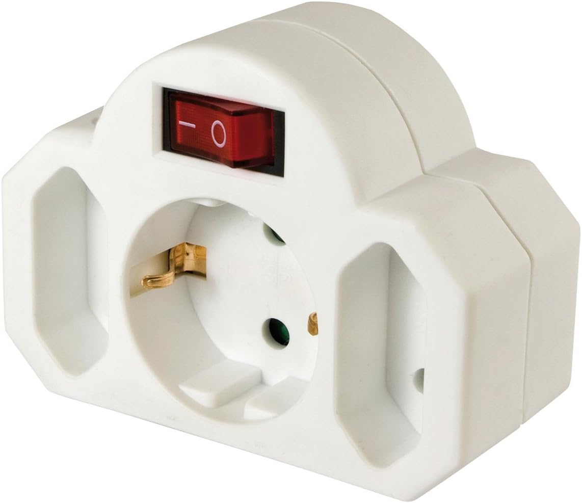 Arcas Power Strip with Switch, Child Protection, White, 94700004