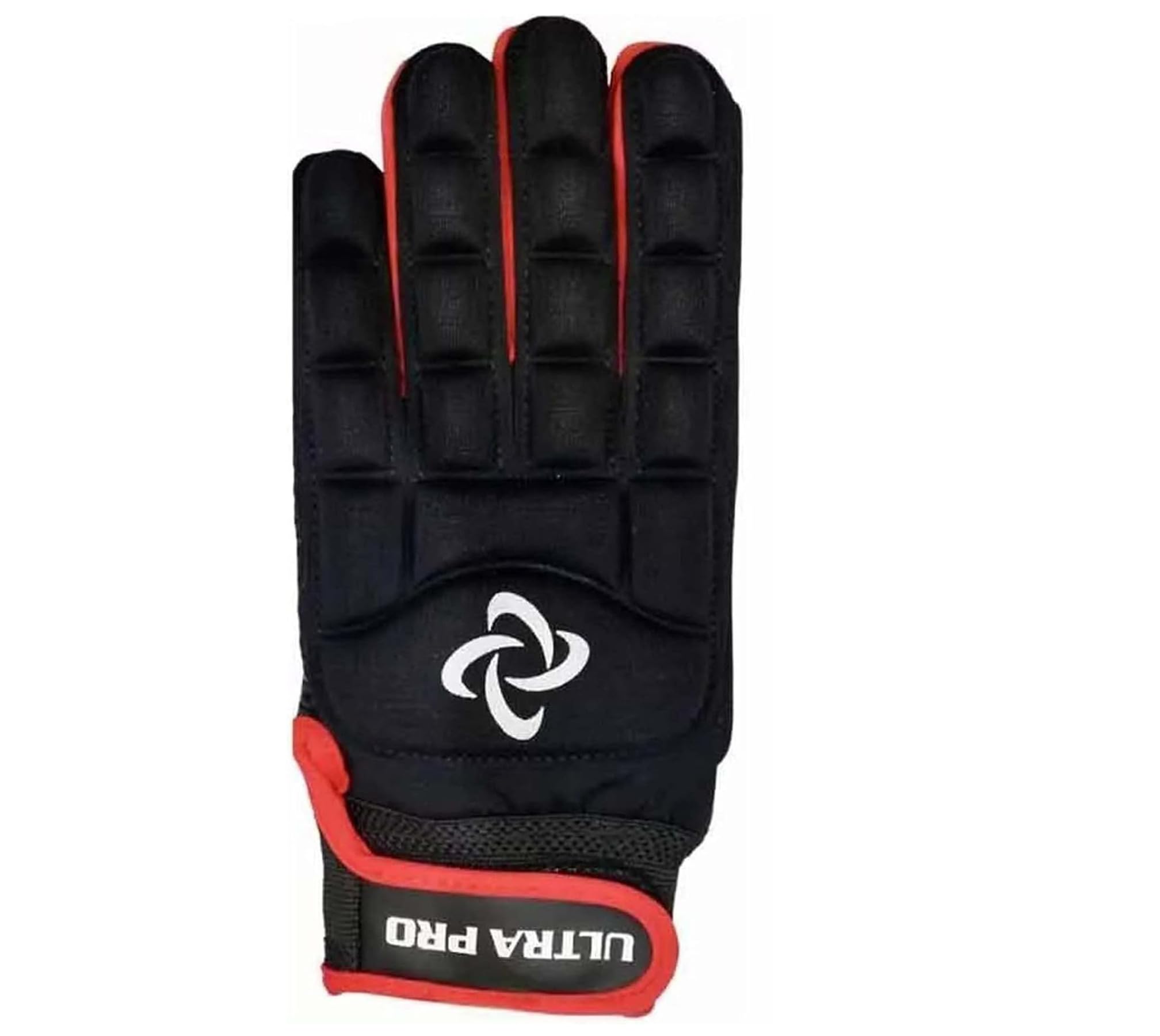 PREMZO Ultra-Pro Left Hand Field Hockey Glove Full Finger Protection flexible Comfortable Design Exceptional Grip Indoor (Red Black, S)